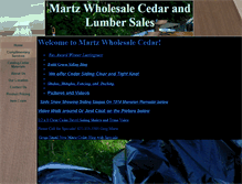 Tablet Screenshot of martzwholesalecedar.net